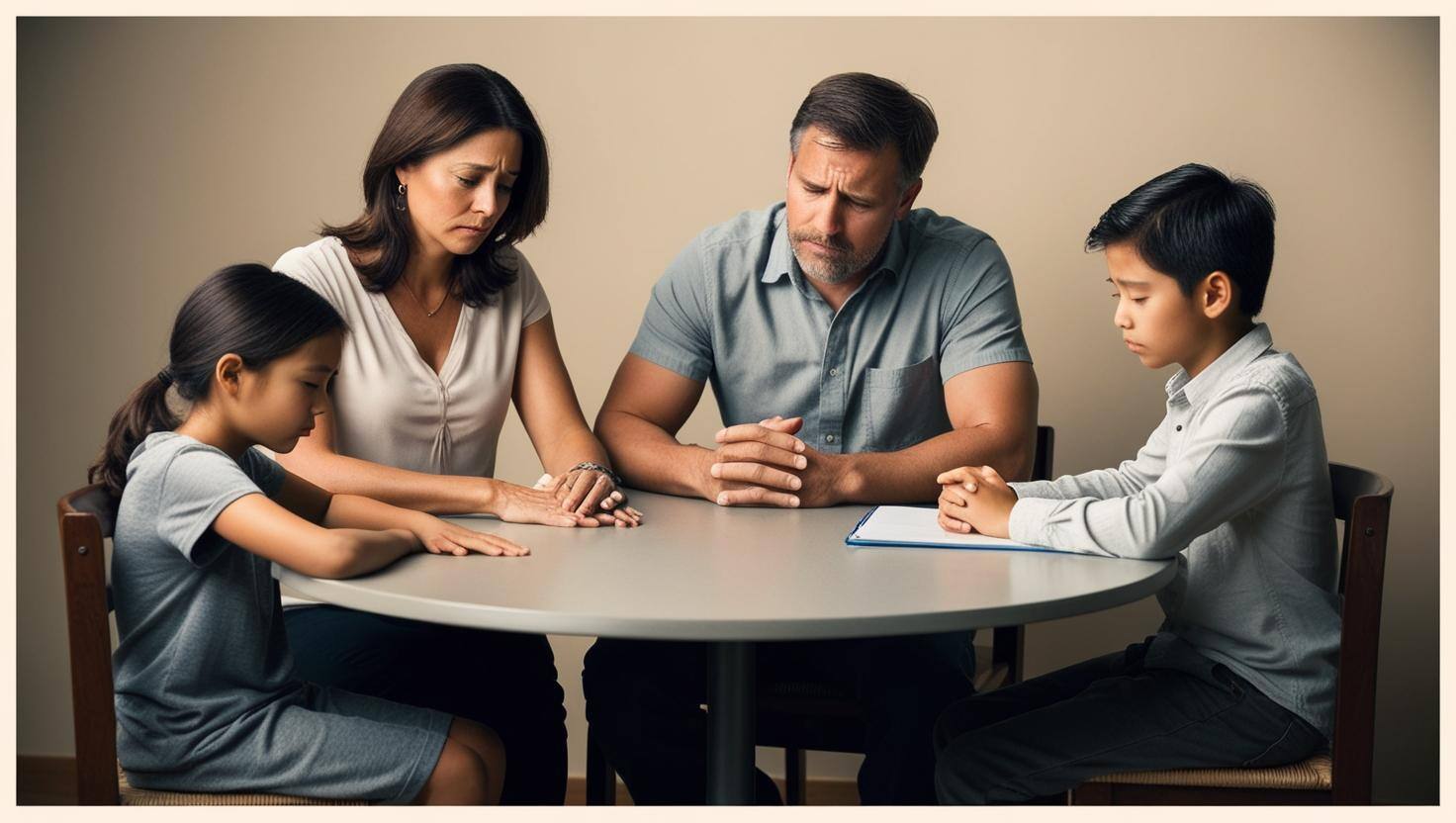 family therapy photograph where family look sad